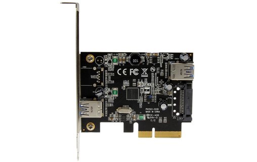 StarTech.com Carte contrôleur PCI Express à 2 ports USB 3.1 (10 Gb/s) - 1 extern