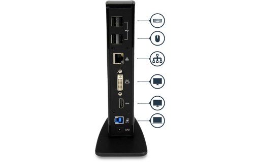 StarTech.com Station d'accueil USB 3.0 double affichage pour PC portable - Répli