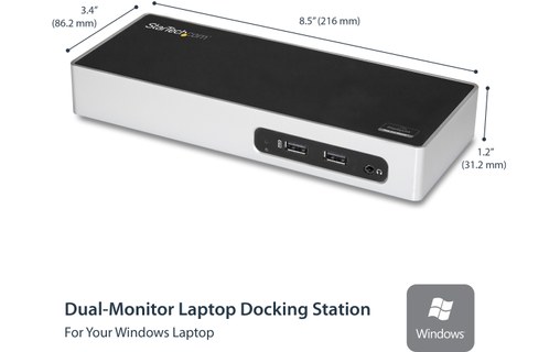 StarTech Station d'accueil DisplayLink USB 3.0 vers HDMI, DVI-I / VGA