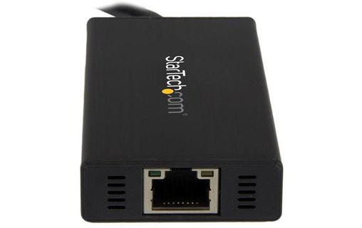 StarTech.com Hub USB 3.0 portable à 3 ports avec câble intégré plus Gigabit Ethe