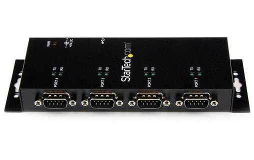 StarTech.com Hub adaptateur USB vers série DB9 RS232 4 ports – Montage sur rail