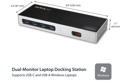 StarTech Station d'accueil DisplayLink USB 3.0 vers DisplayPort, HDMI 4K