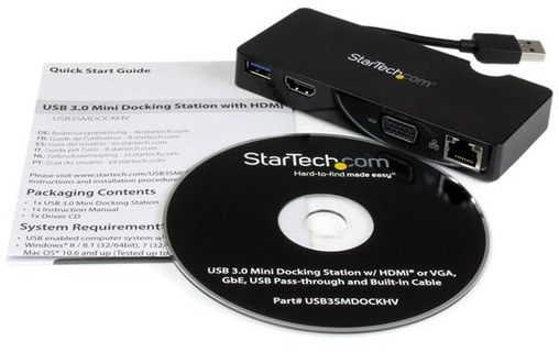 StarTech.com Mini station d’accueil USB 3.0 universelle pour ordinateur portable