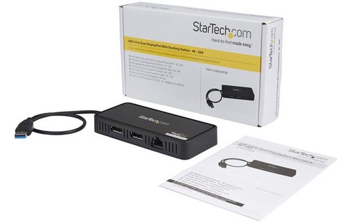 StarTech.com Station d'accueil USB 3.0 double affichage DisplayPort 4K 60Hz pour