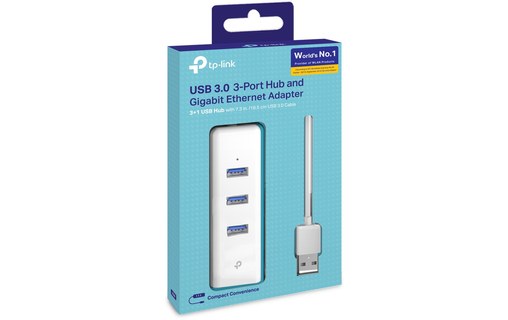 TP-LINK UE330 hub & concentrateur USB 3.0 (3.1 Gen 1) Type-A 1000 Mbit/s Blanc