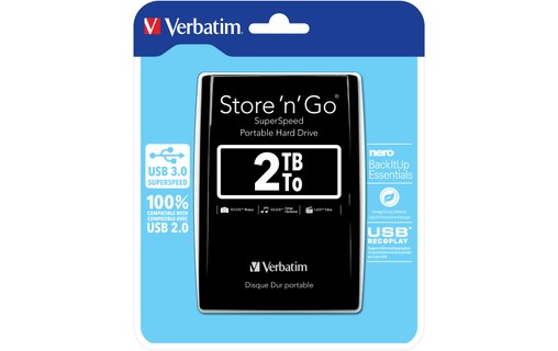 Verbatim Store 'n' Go 2 To - Noir - Disque dur externe - 53177