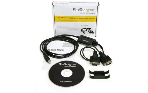 StarTech.com Câble adaptateur FTDI USB vers série RS232 2 ports avec mémorisatio