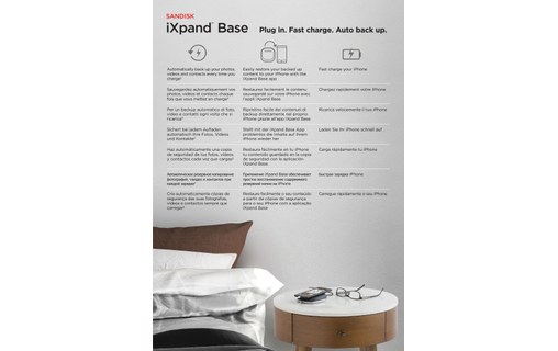 Sandisk iXpand Base Intérieur Noir, Argent