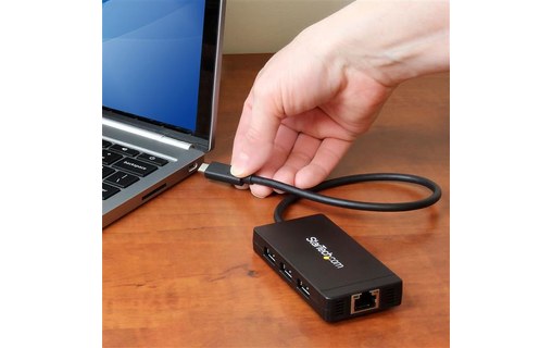 StarTech.com Hub USB-C à 3 ports avec Gigabit Ethernet - USB-C vers 3x USB-A - U