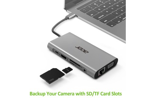 Acer HP.DSCAB.002 hub & concentrateur USB 3.0 (3.1 Gen 1) Type-C 5000 Mbit/s Arg