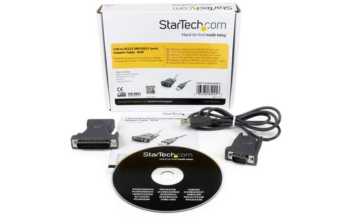 StarTech.com Câble Adaptateur USB vers Port Série DB9 - DB25 avec Adaptateur DB9