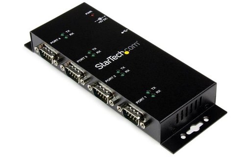 StarTech.com Hub adaptateur USB vers série DB9 RS232 4 ports – Montage sur rail