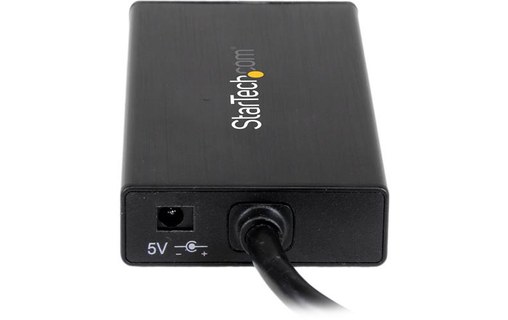 StarTech.com Hub USB 3.0 portable à 3 ports avec câble intégré plus Gigabit Ethe