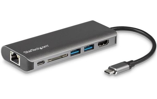 StarTech.com Adaptateur multiport USB-C - Lecteur de carte mémoire SD - Power De