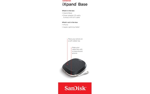 Sandisk iXpand Base Intérieur Noir, Argent