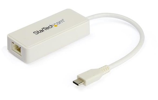 StarTech.com Adaptateur USB-C vers Ethernet Gigabit avec port USB 3.0 - Blanc