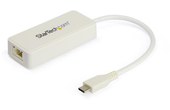 StarTech.com Adaptateur USB-C vers Ethernet Gigabit avec port USB 3.0 - Blanc
