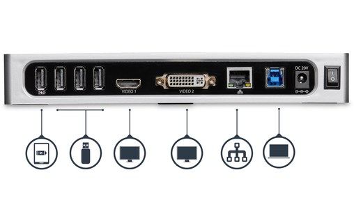 StarTech Station d'accueil DisplayLink USB 3.0 vers HDMI, DVI-I / VGA