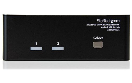 StarTech.com Commutateur KVM USB et double DVI à 2 ports avec audio et hub USB 2