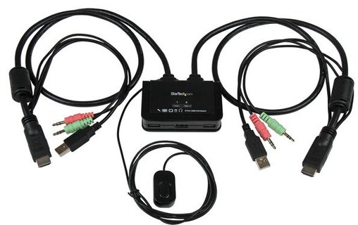 StarTech.com Switch Commutateur KVM 2 Ports USB, HDMI avec Audio et Câbles pour