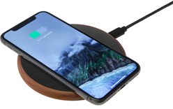 Woodcessories EcoPad Cuir/Bois - Chargeur induction sans fil Qi 10W