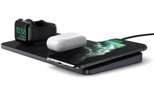 Satechi Trio Wireless Charging Pad Gris Sidéral - Station de charge sans fil Qi