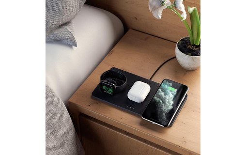 Satechi Trio Wireless Charging Pad Gris Sidéral - Station de charge sans fil Qi
