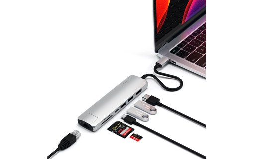 Satechi USB-C Multi-Port Adapter Argent - Dock USB-C 7 ports
