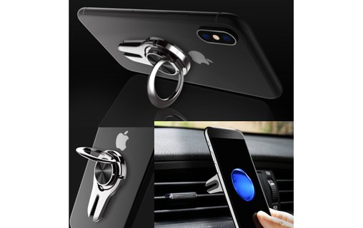 Support 3-en-1 pour iPhone SKT-H01 Bleu - Support voiture, bureau et ring