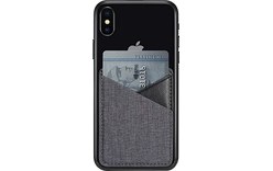 Porte-cartes adhésif 2 emplacements pour iPhone et smartphone - Gris