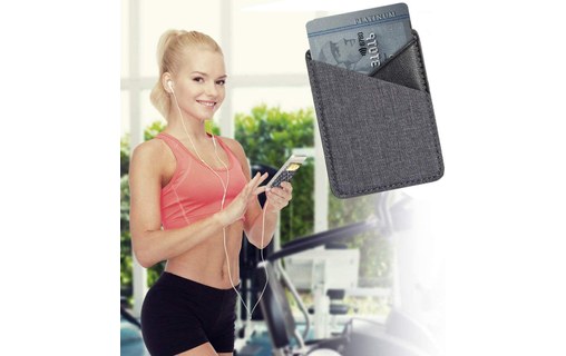 Porte-cartes adhésif 2 emplacements pour iPhone et smartphone - Gris