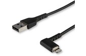StarTech.com Câble Lightning vers USB coudé de 1 m - Certifié Apple MFi - Noir