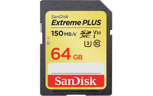 Sandisk Extreme PLUS mémoire flash 64 Go SDXC Classe 3 UHS-I