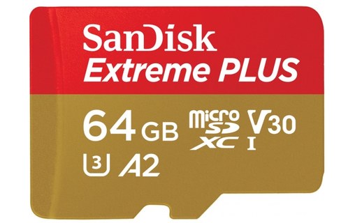 Sandisk 64GB Extreme Plus microSDXC mémoire flash 64 Go Classe 10