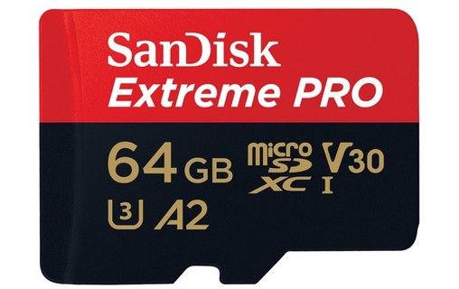 Sandisk 64GB Extreme Pro microSDXC mémoire flash 64 Go Classe 10
