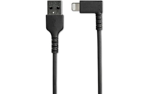 StarTech.com Câble Lightning vers USB coudé de 1 m - Certifié Apple MFi - Noir
