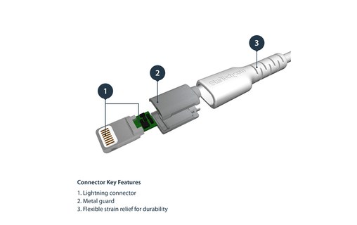 StarTech.com Câble Lightning vers USB renforcé de 1 m - Certifié Apple MFi - Bla