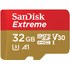 Carte microSDHC SanDisk Extreme 32 Go avec adaptateur SD, UHS-I, V30
