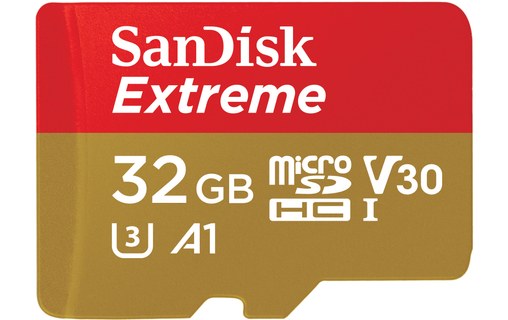 Carte microSDHC SanDisk Extreme 32 Go avec adaptateur SD, UHS-I, V30