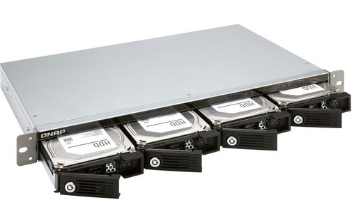 QNAP TR-004U boîtier de disques Noir, Gris