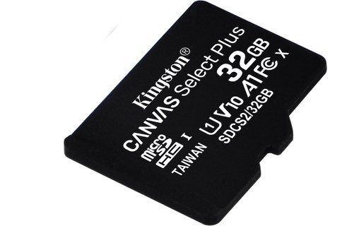 Carte microSDHC Kingston Canvas Select Plus 32 Go avec adaptateur SD, UHS-I, V10