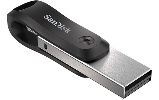 Clé Lightning et USB-A SanDisk iXpand 256 Go - Argent, Gris - USB 3.2