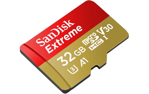 Carte microSDHC SanDisk Extreme 32 Go avec adaptateur SD, UHS-I, V30
