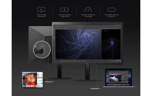 Écran 27" LG UltraFine 27MD5KLP-B - 5K Thunderbolt 3