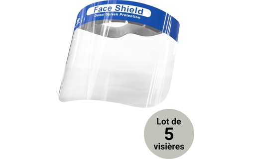 Visière de protection anti-projections et anti-buée - Lot de 5 pièces