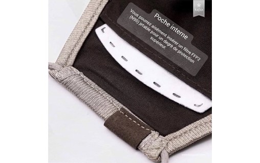 Masque de protection Enfant noir Kajsa lavable avec filtres FFP2 jetables