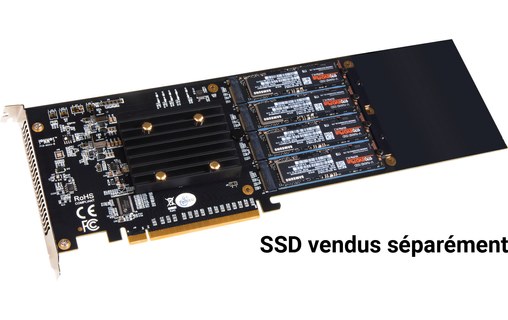 Sonnet M.2 4x4 PCIe - Carte PCIe pour 4 SSD M.2 NVMe - Compatible Thunderbolt