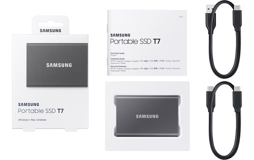 Samsung T7 2 To Gris Titane - SSD externe portable USB-C & USB-A