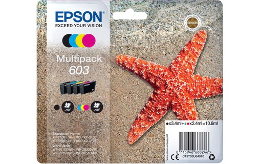 Encre Epson 603 Multipack 4 couleurs - C13T03U64010