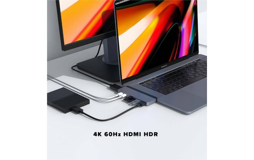 HyperDrive DUO 7-in-2 Dock pour MacBook Pro / Air - Gris sidéral